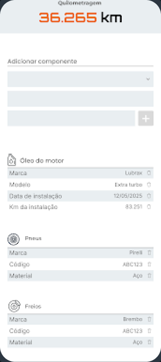 Tela de Informações do Carro do app AutoFast