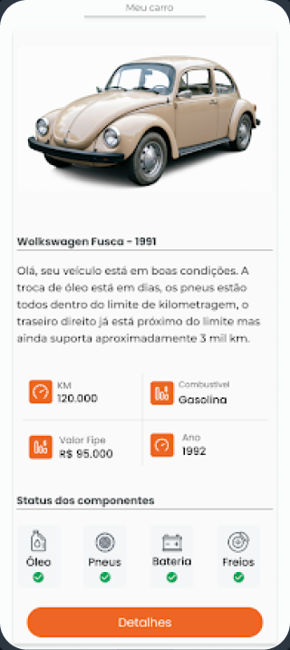 Tela Meu Carro do app AutoFast